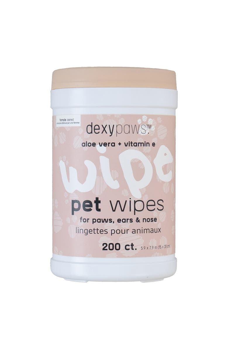 Dexypaws Pet Cleansing Wipes Canister 200Ct, Main, color, 