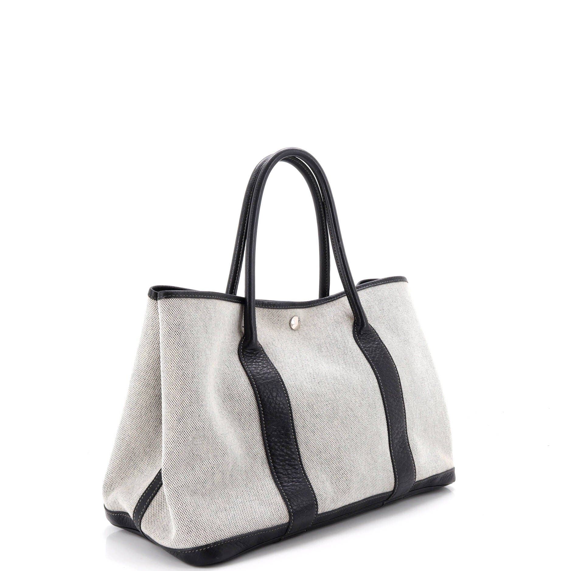 Garden Party Tote Toile and Leather 36, Alternate, color, Black