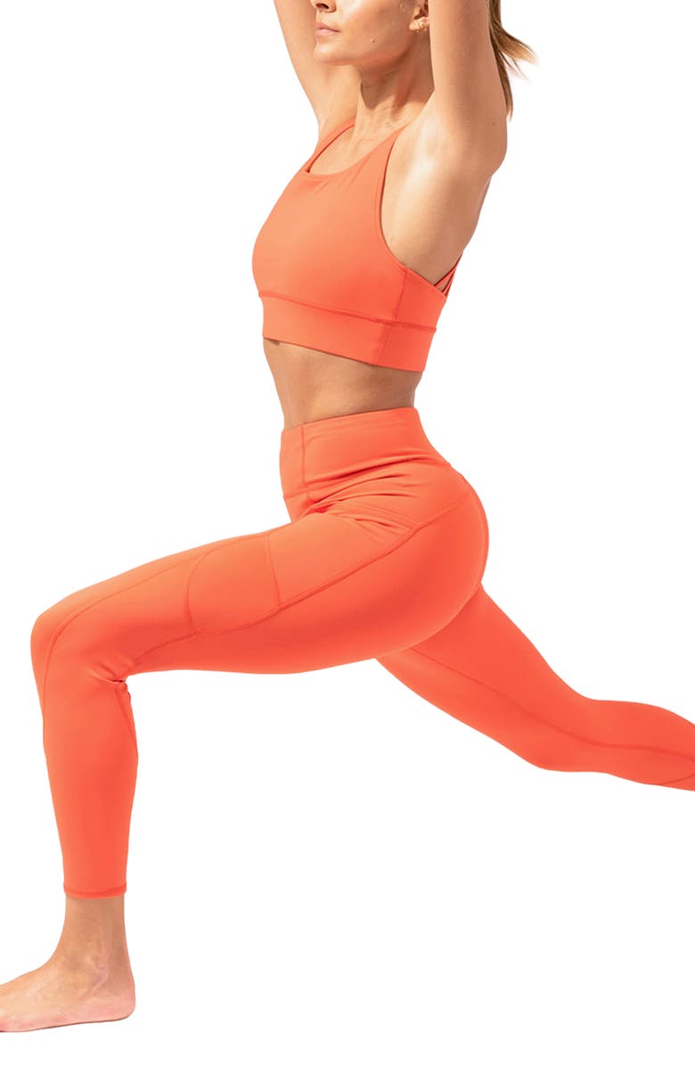 Threads 4 Thought Rita High Waist Pocket Leggings, Alternate, color, Tango