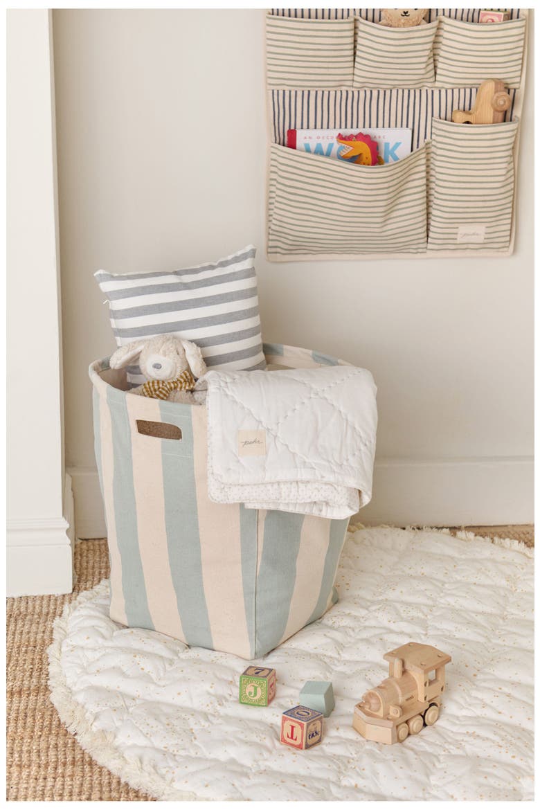 Tapered Cotton Canvas Hamper, Alternate, color, DEEP SEA