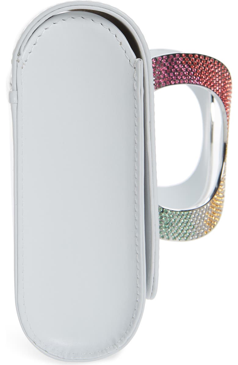 PERRIN La Croisette Crystal Embellished Leather Clutch, Alternate, color,