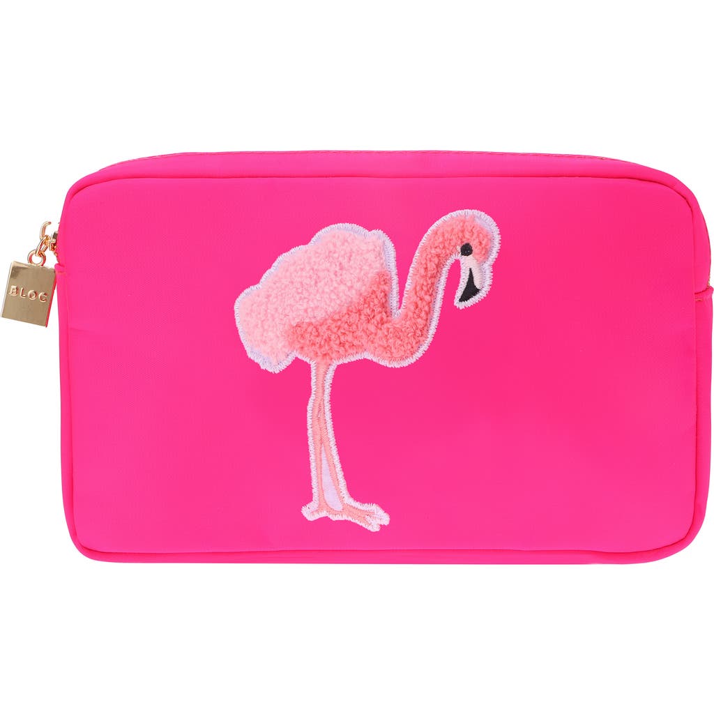 Bloc Bags Medium Flamingo Cosmetic Bag in Hot Pink  product
