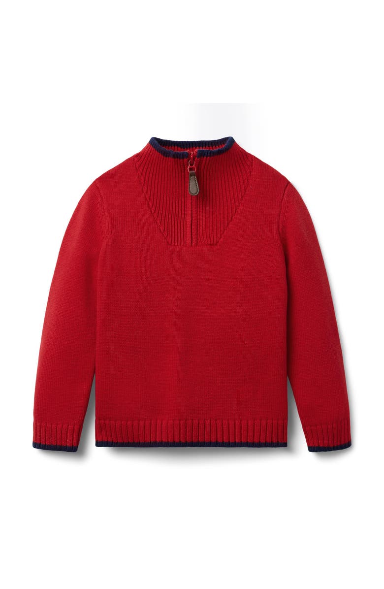 Janie and Jack The Half-Zip Sweater, Main, color, Red