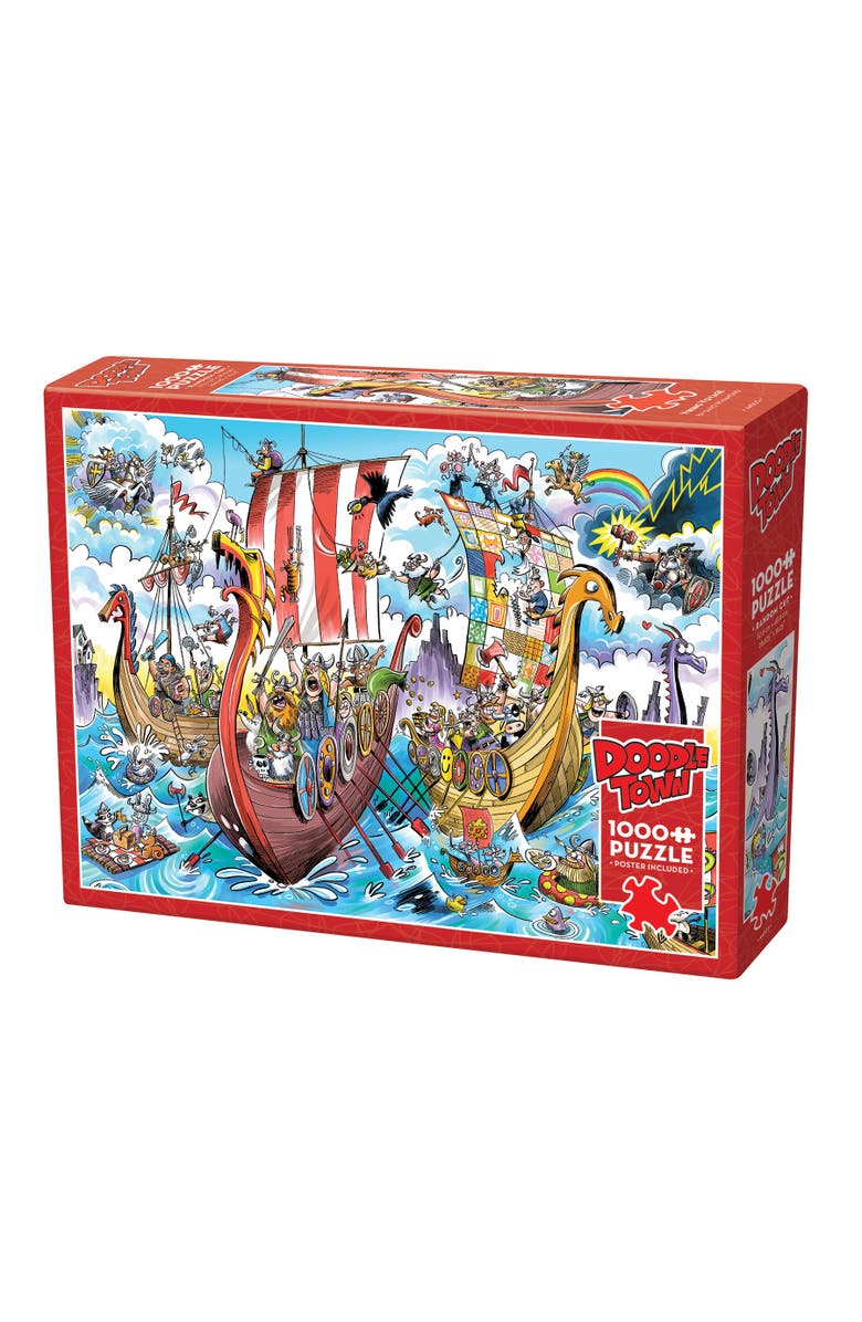 DoodleTown Viking Voyage 1000 Piece Puzzle Reference Poster Included, Main, color, Multicolored
