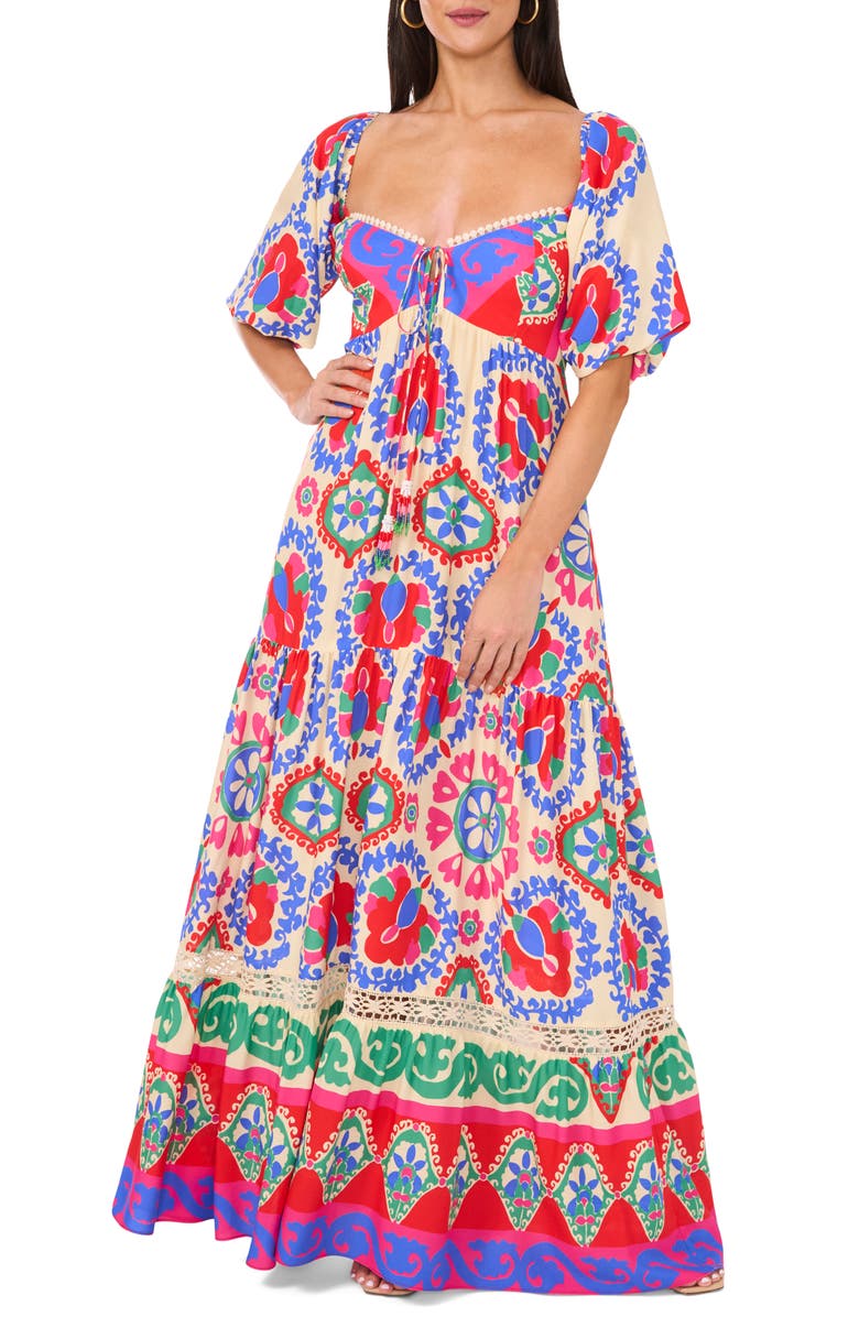 Vince Camuto Print Tiered Maxi Dress, Alternate, color,