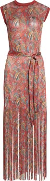 Etro Print Fringe Sweater Dress