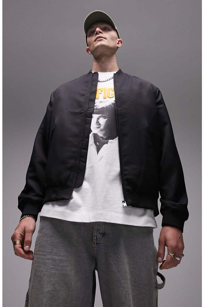 Icon Bomber Jacket, Main, color, BLACK