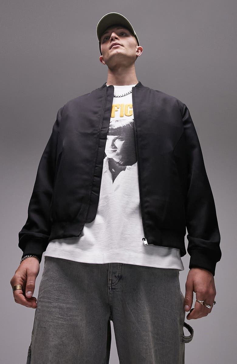 Topman Icon Bomber Jacket, Main, color, 
