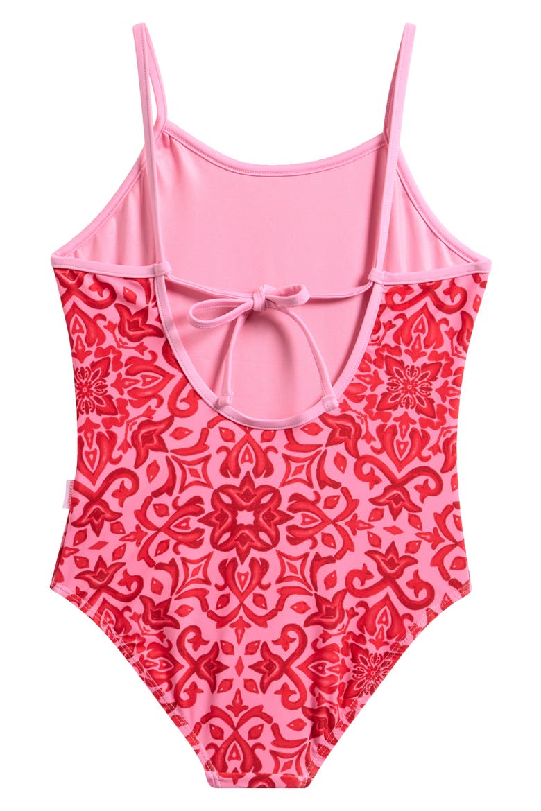 Kids' Capri Tile One-Piece Swimsuit, Alternate, color, CAPRI TILE