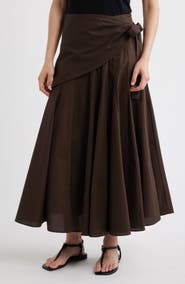 MANGO Falda Milos Faux Wrap Cotton Skirt