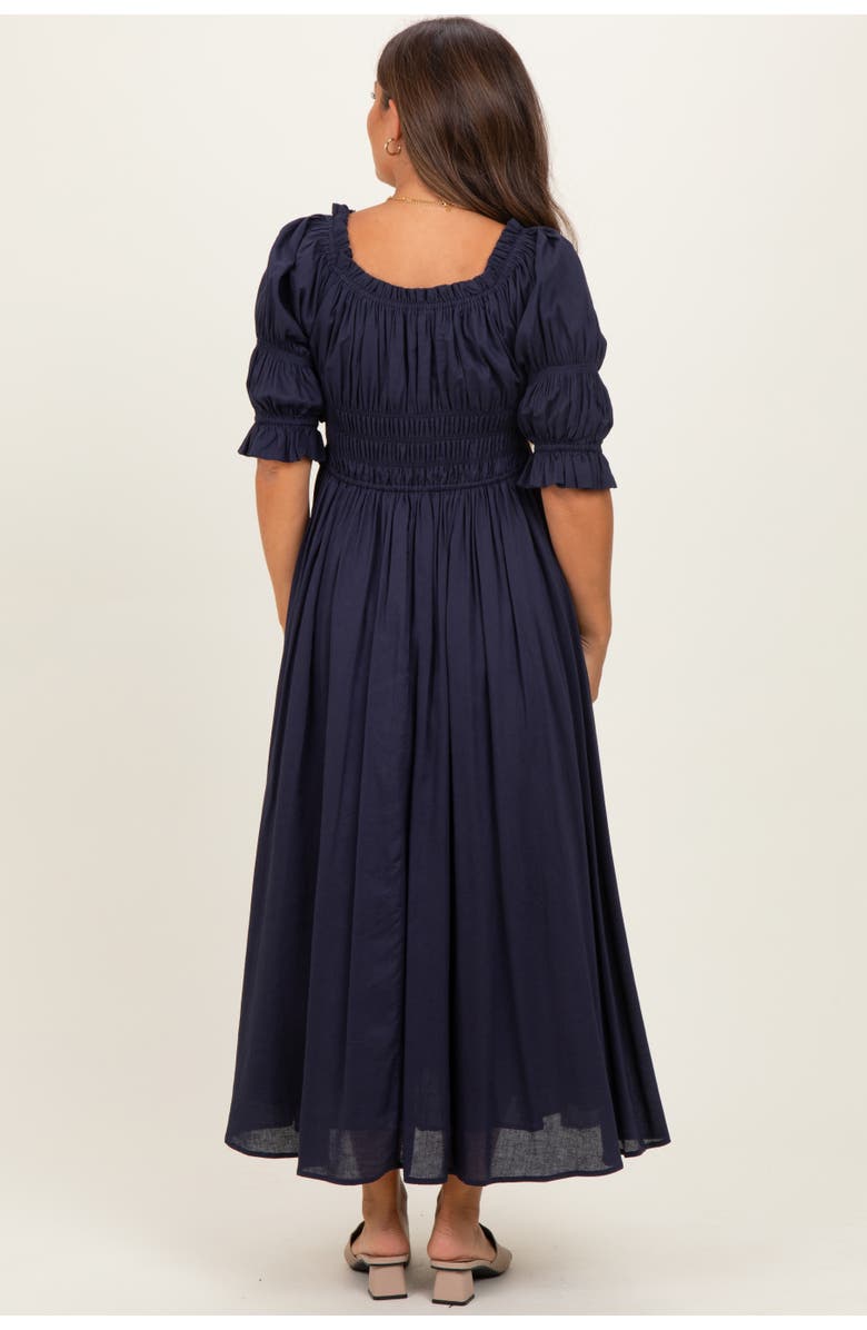 PinkBlush Smocked Ruffle Square Neck Midi Dress, Alternate, color, 