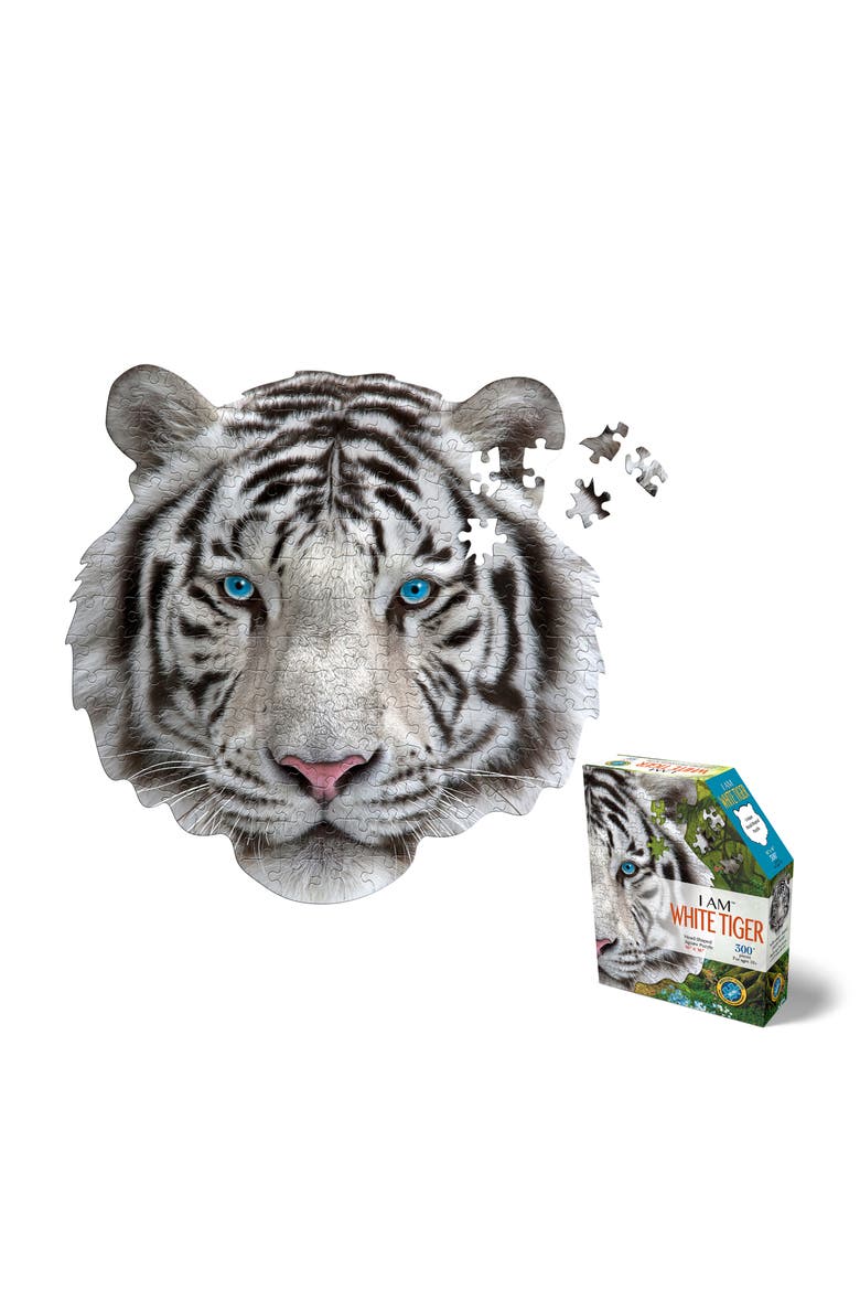 I Am White Tiger 300 Piece Animal Shaped Jigsaw Puzzle, Alternate, color, Multicolored