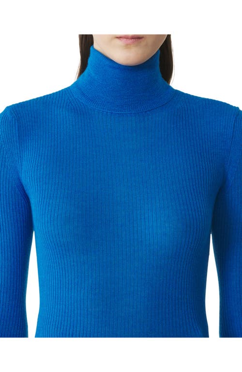 Lanvin Merino Wool And Silk Turtleneck Sweater In Blue