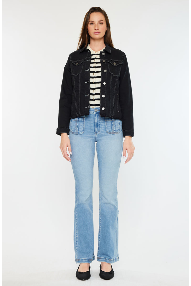 Jane Denim Jacket, Alternate, color, Black