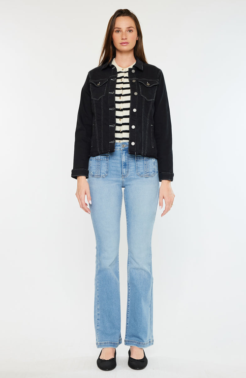 Kancan Jane Denim Jacket In Black