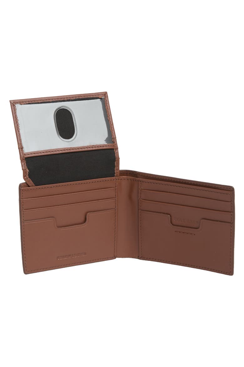 Brogue Leather Passcase, Alternate, color, COGNAC