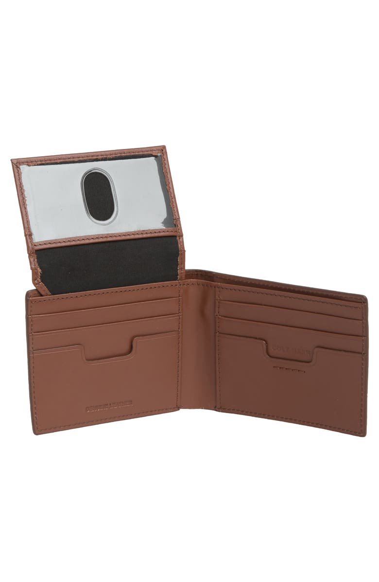 Cole Haan Brogue Leather Passcase, Alternate, color, Cognac