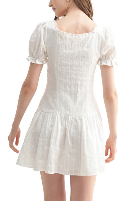 Lush Collar Detail Eyelet Minidress In White