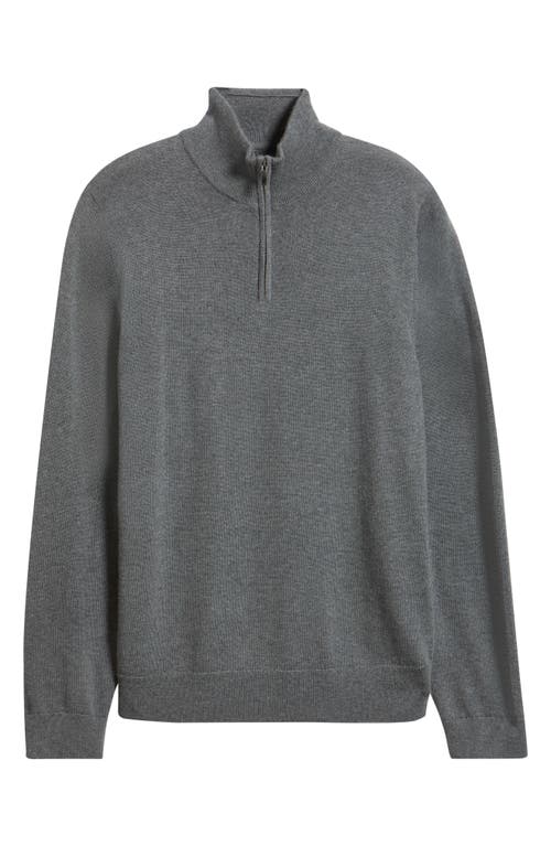 Nordstrom Washable Merino Wool Quarter Zip Sweater In Gray