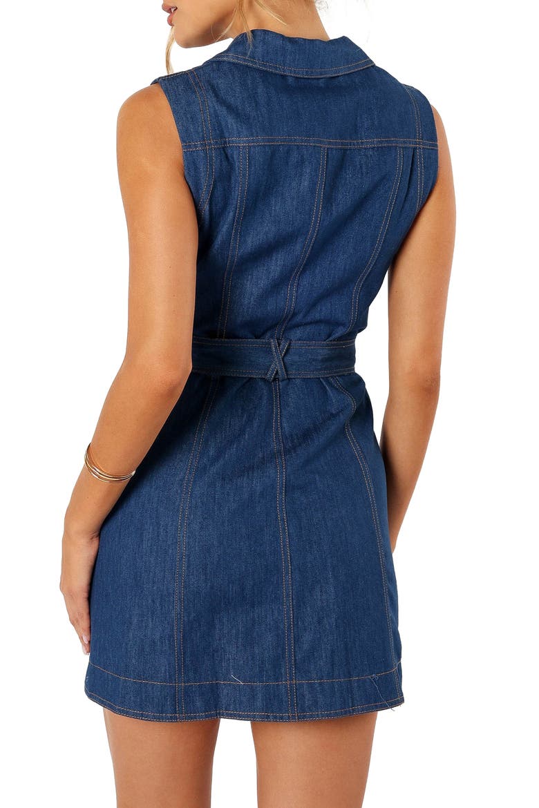Parker Sleeveless Denim Mini Shirtdress, Alternate, color, DENIM