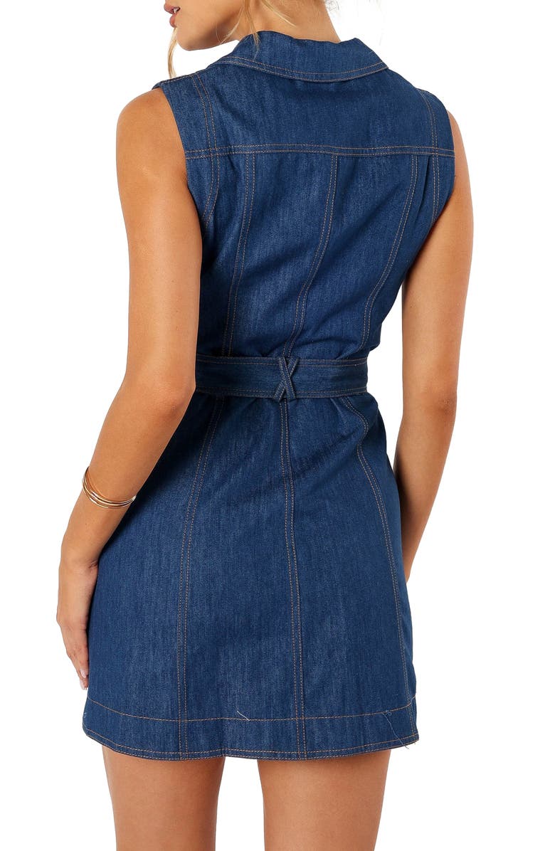 Petal & Pup Parker Sleeveless Denim Mini Shirtdress, Alternate, color, Denim