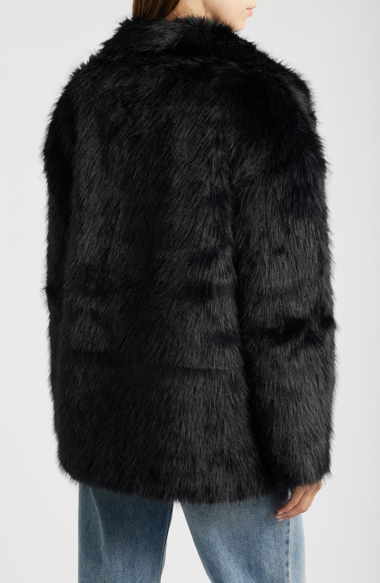 Princess Polly Super Trouper Faux Fur Jacket, Alternate, color, Black