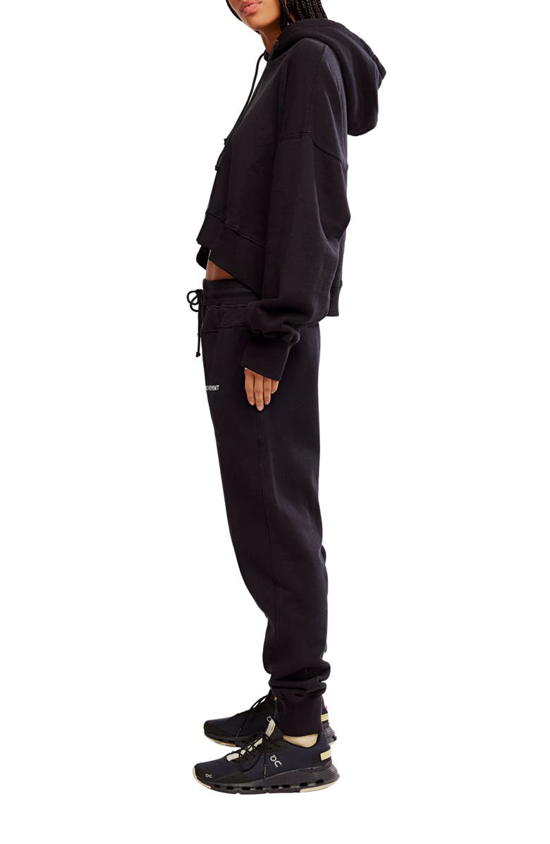 Free People FP Movement Undefeated Cotton Blend Hoodie & Jogger Set, Alternate, color, Black Combo
