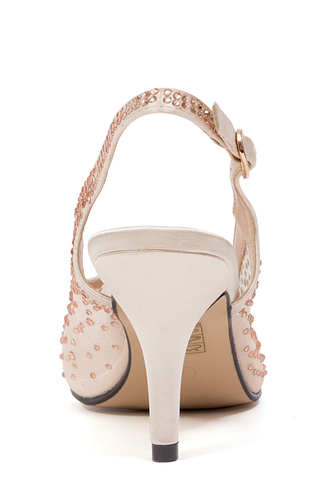 Lola Embellished Pointed Toe Slingback Pump, Alternate, color, CHAMPAGNE