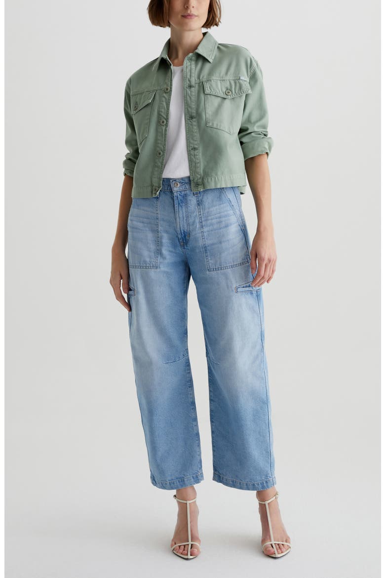 Hazal Ankle Barrel Utility Jeans, Alternate, color, SIREN