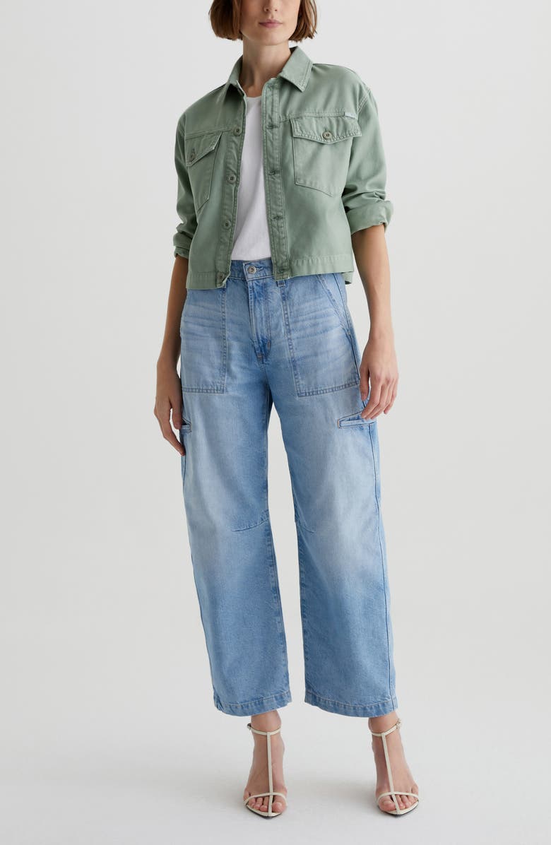 AG Hazal Ankle Barrel Utility Jeans, Alternate, color, Siren