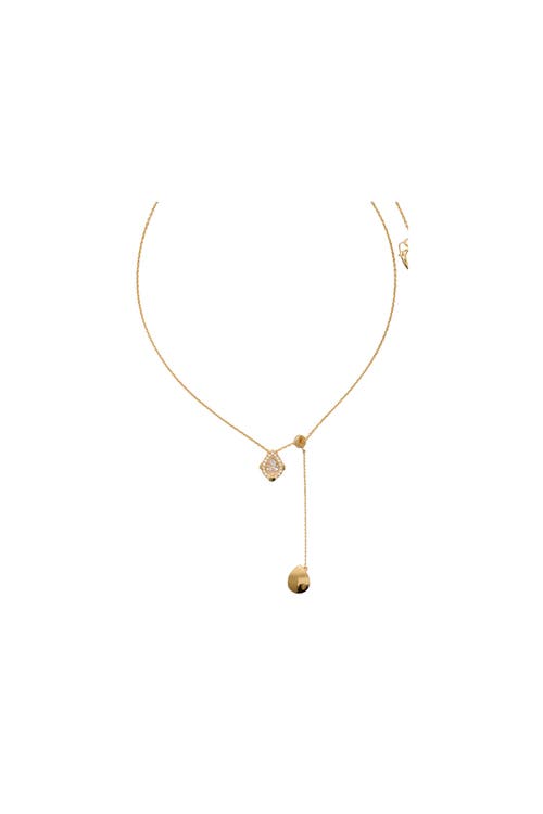 Burberry Shield Pendant Checklace In Gold/clear