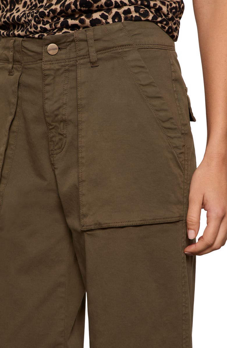Sanctuary Ranger Relaxed Straight Leg Stretch Cotton Crop Pants, Alternate, color, Burnt Olive Green