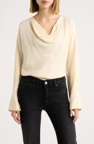rag & bone Vinnie Cowl Neck Silk Top