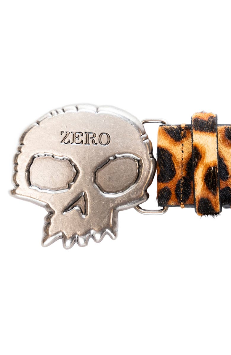 PLEASURES Leopard Print Stud Genuine Calf Hair Belt, Alternate, color, Leopard