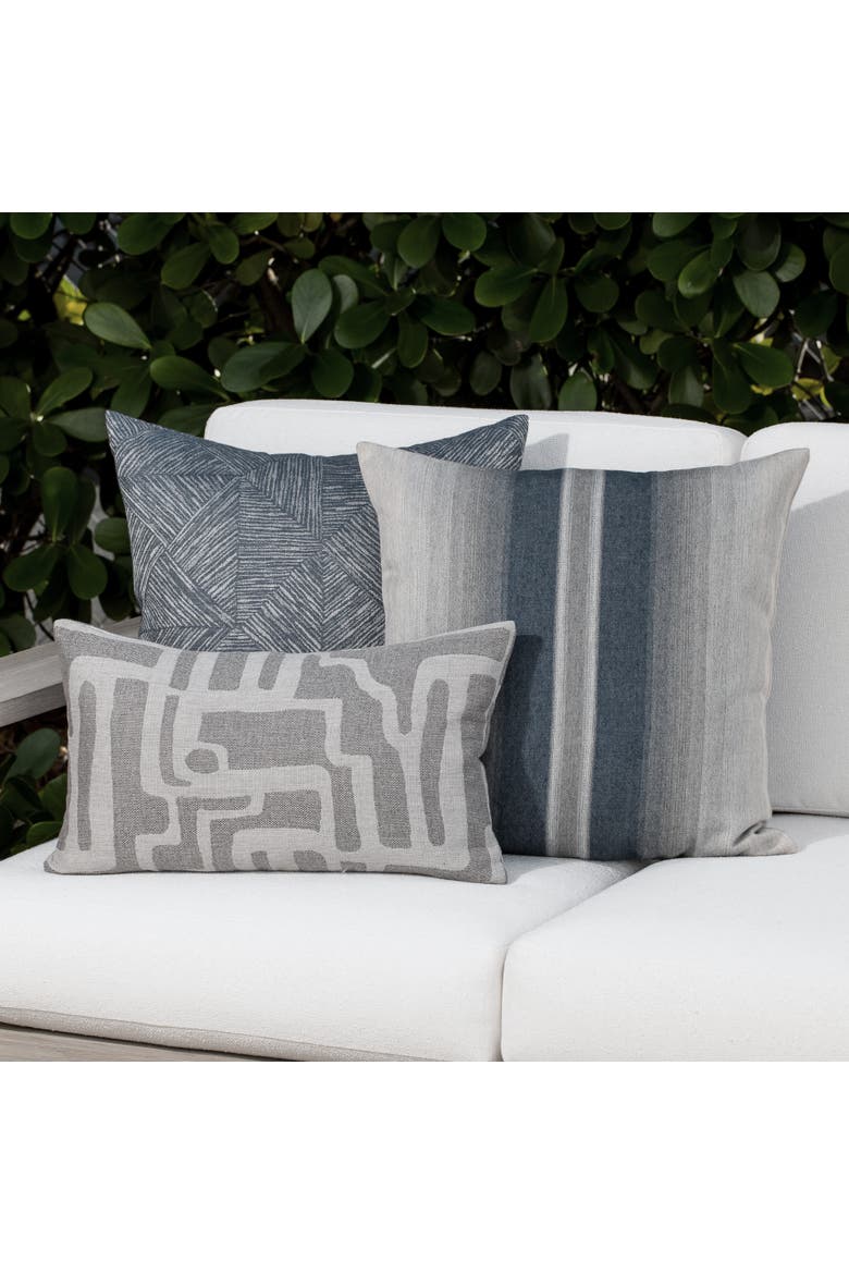Ombre Stripe Indoor & Outdoor Woven Accent Pillow, Alternate, color, Indigo