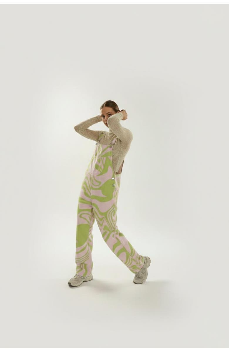 San Malo Doodle Linen Overall, Alternate, color, Coral/Peach