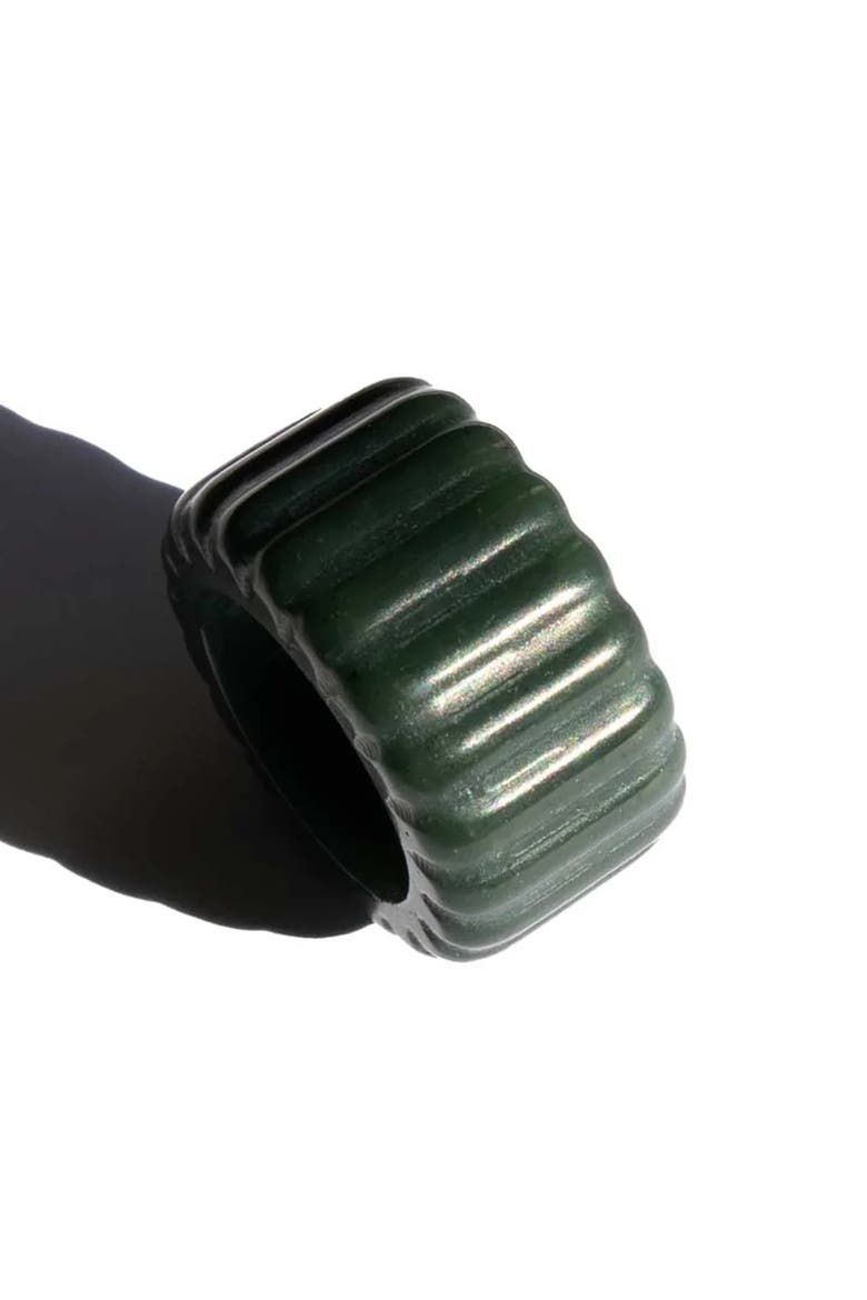 Sophia Ribbed Jade Ring, Alternate, color, Dark green