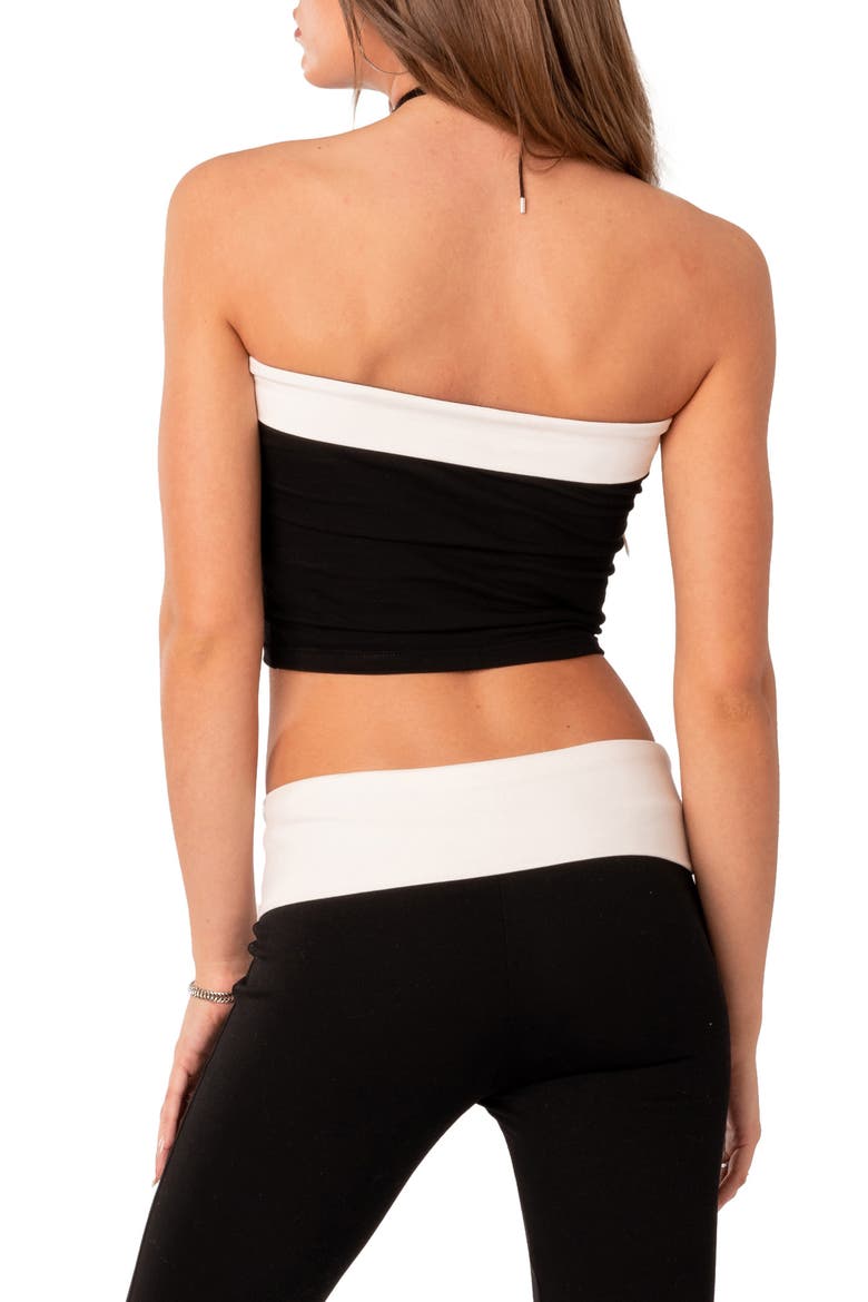 Contrast Crop Tube Top, Alternate, color, BLACK-AND-WHITE