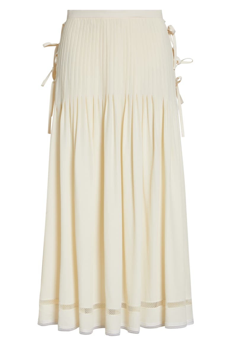 Side Bows Crepe Midi Skirt, Alternate, color, ECRU