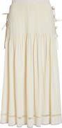 Rabanne Side Bows Crepe Midi Skirt