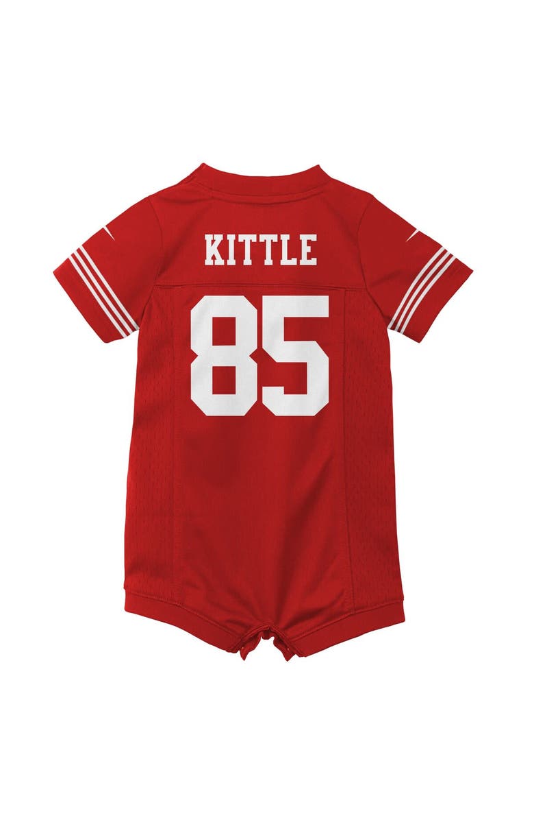 Nike Infant Nike George Kittle Scarlet San Francisco 49ers Romper Game Jersey, Alternate, color, Scarlet
