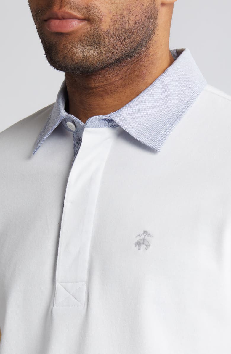 Brooks Brothers Stripe Sleeve Cotton Rugby Shirt, Alternate, color, 