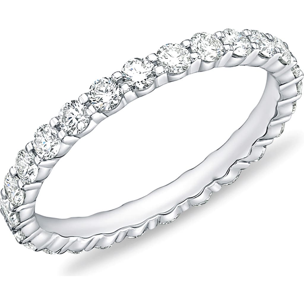 Memoire Mémoire Petite Prong Diamond Eternity Band In Silver