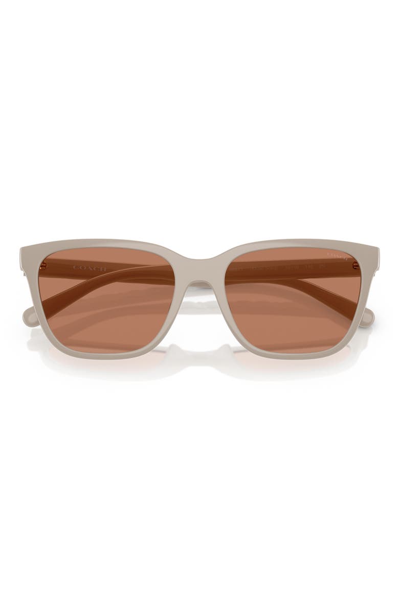 56mm Square Sunglasses, Alternate, color, KHAKI SOLID / BROWN SOLID