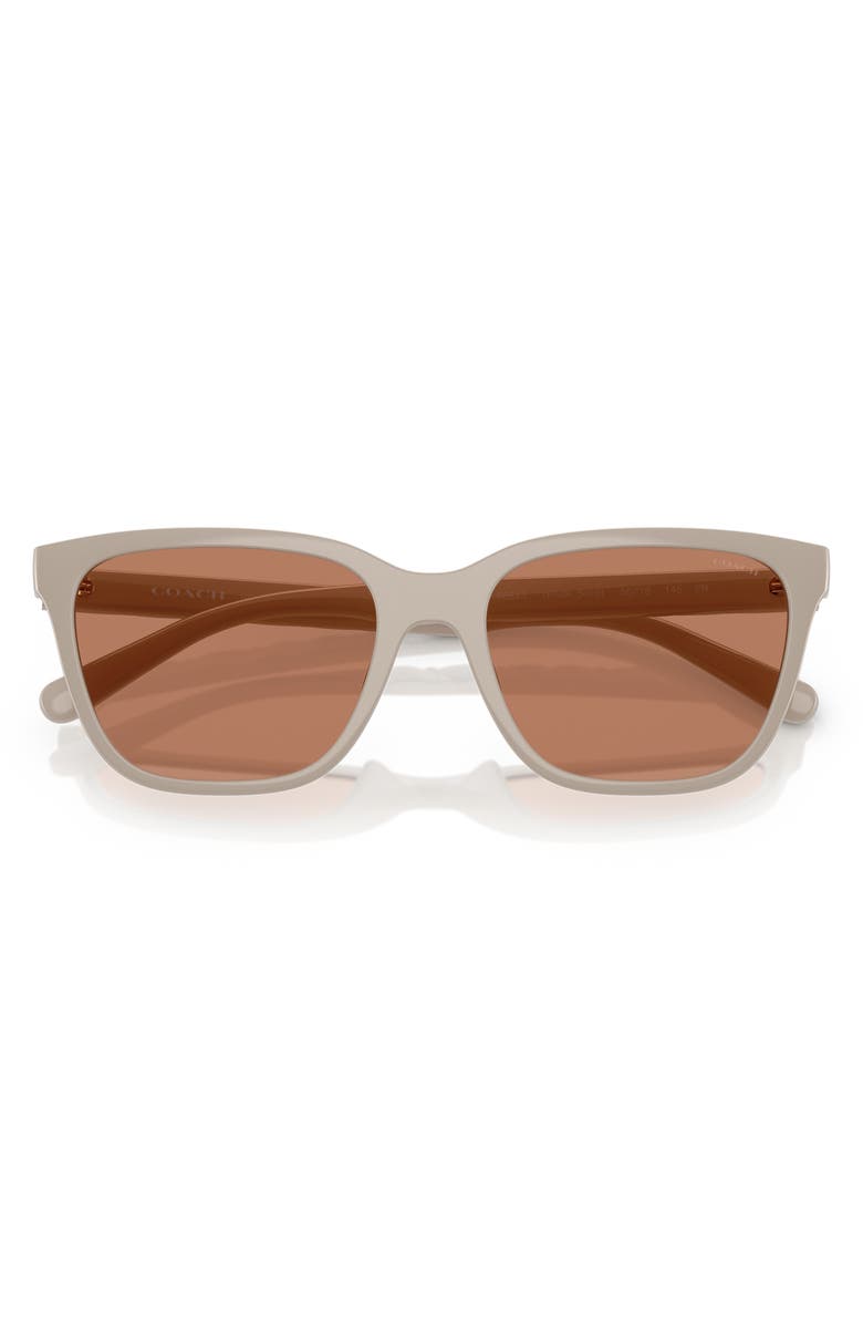 COACH 56mm Square Sunglasses, Alternate, color, Khaki Solid / Brown Solid