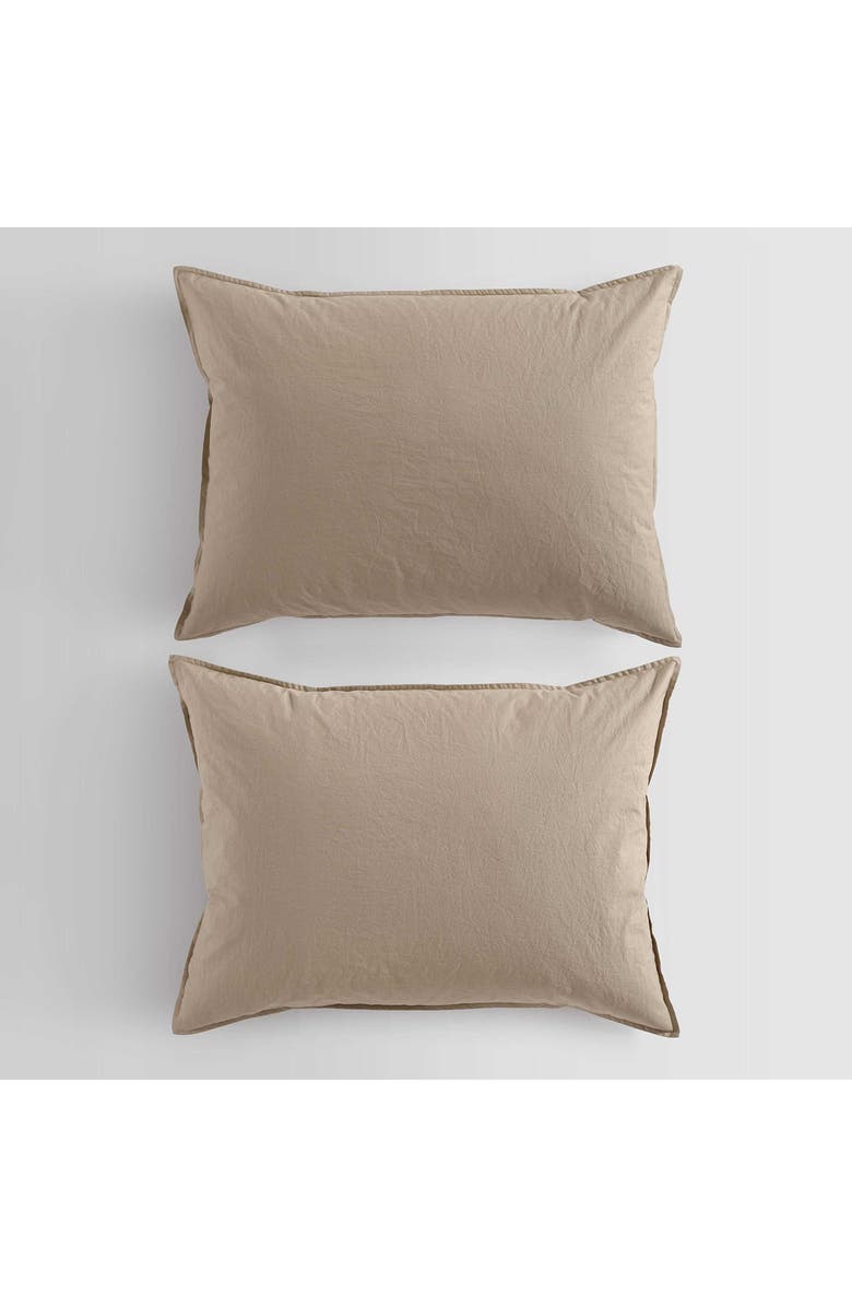 Calvin Klein Washed Percale Comforter & Sham Set, Alternate, color, Camel Brown