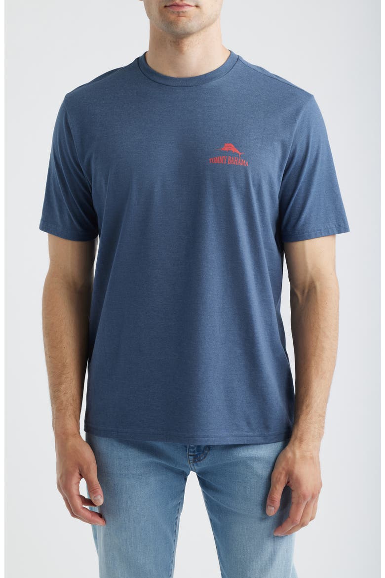Run, White & Brew Graphic T-Shirt, Main, color, NAVY HEATHER