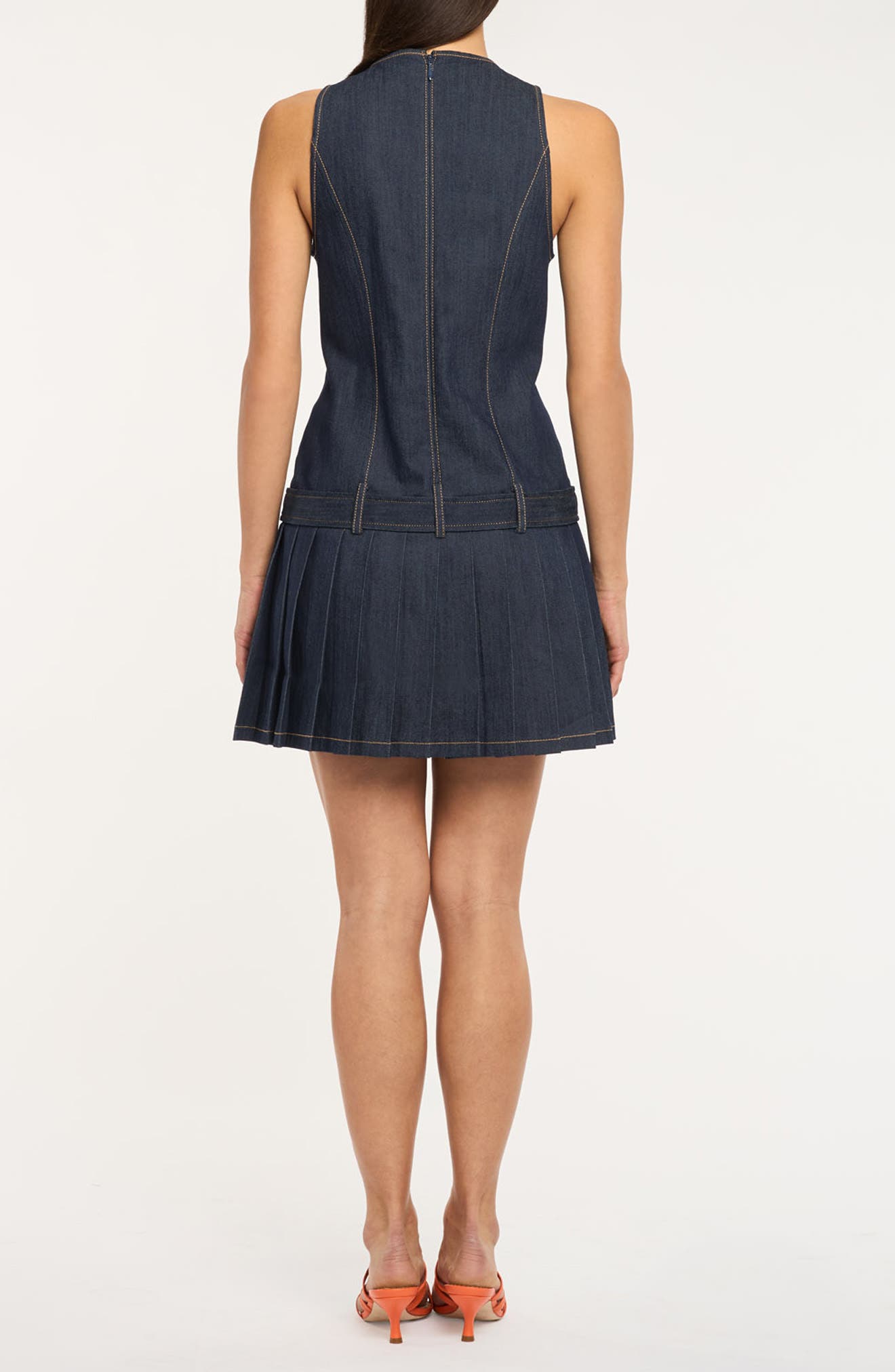 Elyse Pleat Denim Minidress - image 2