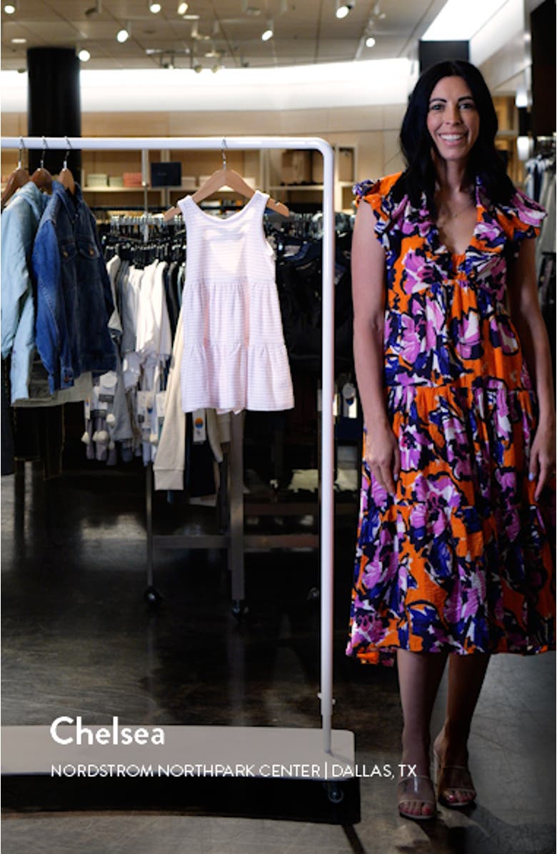 Kids' Stripe Tiered Romper, sales video thumbnail