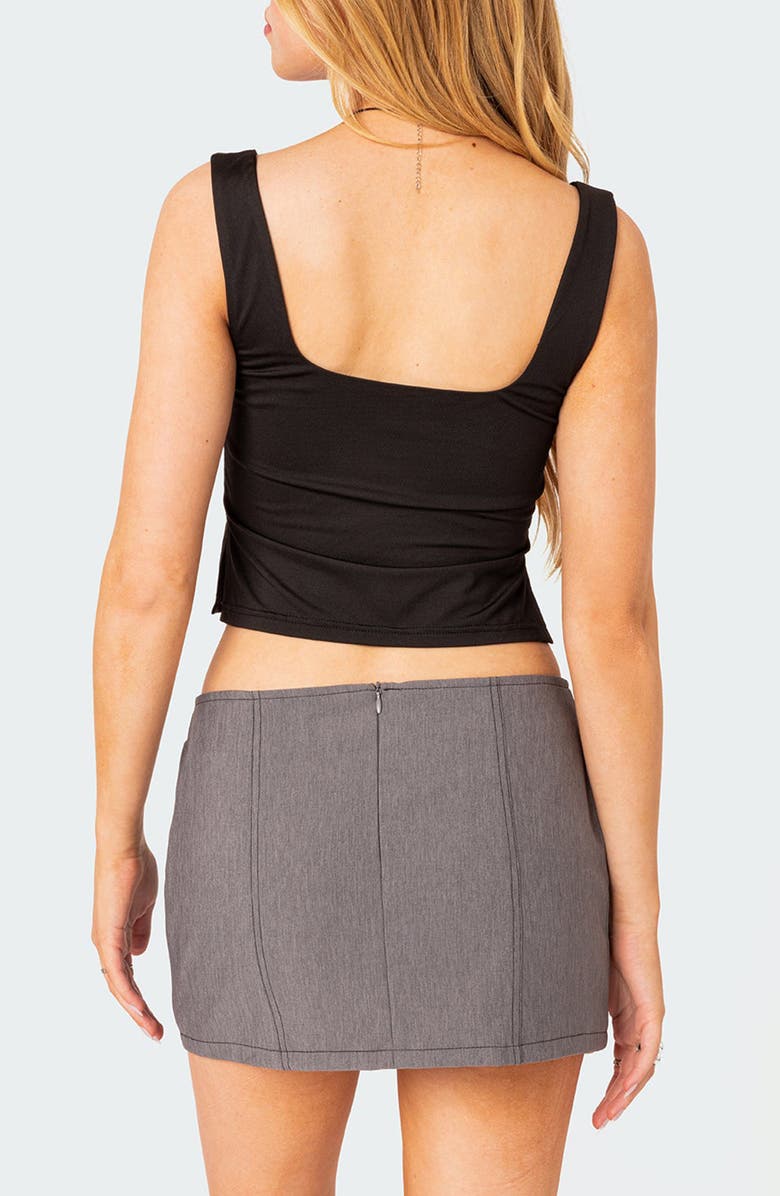 EDIKTED Marigold Side Slit Crop Tank, Alternate, color, Black